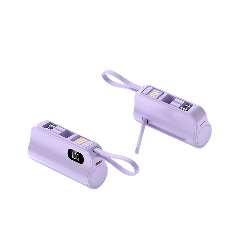 A mini capsule power bank with dual plugs mobile power supply