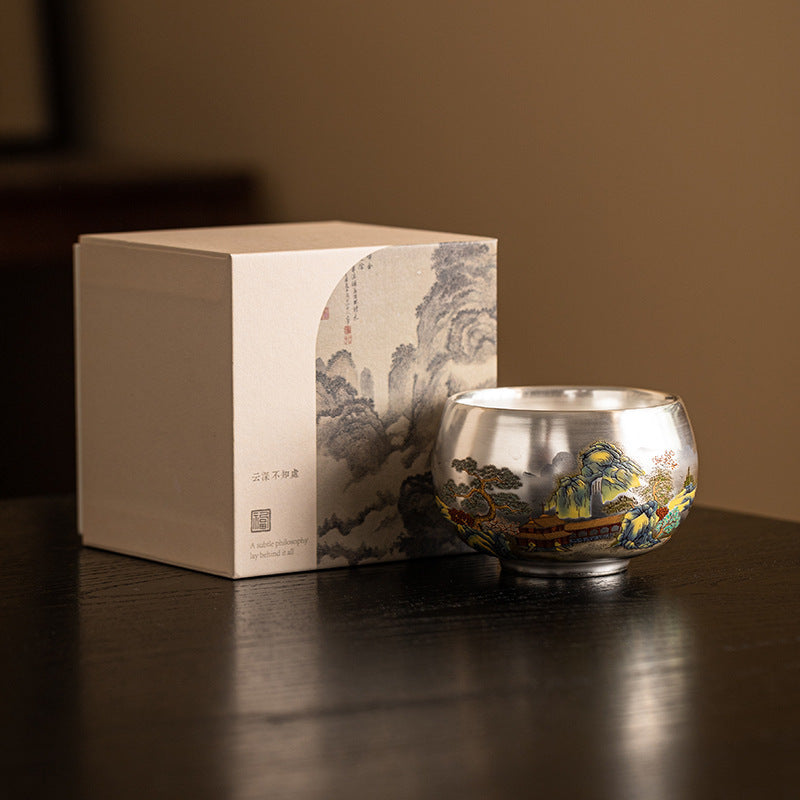 A Silver-plated cup teacup