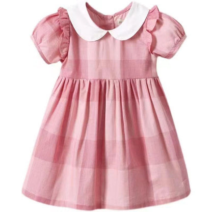 A summer new doll collar baby skirt medium children fashion foreign style girl princess skirt - Mixbatch
