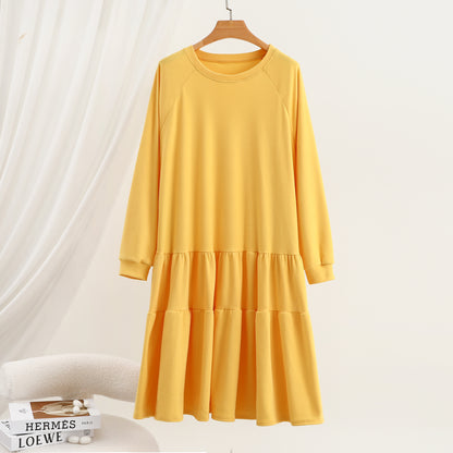 A long-sleeved dress