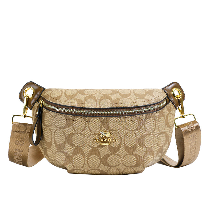 A new women's breast bag, fanny pack, temperament, high-end fashion printed shoulder messenger women's bag - Mixbatch