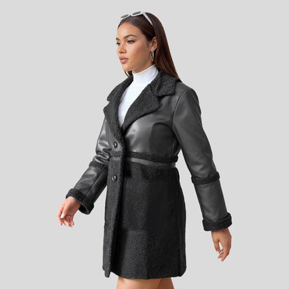 A women's leather jacket