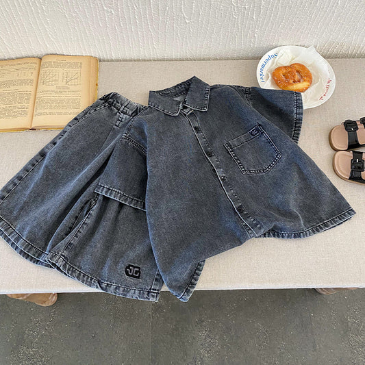 A children's clothing children's summer clothing boys denim suit summer models - Mixbatch