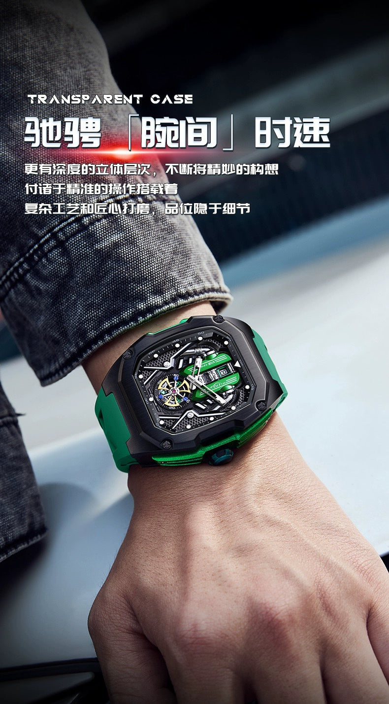 A men's watch engine three-dimensional design luminous waterproof multi-kinetic trendy men's high-end quartz watch