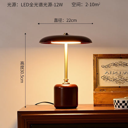 A solid wood glass table lamp