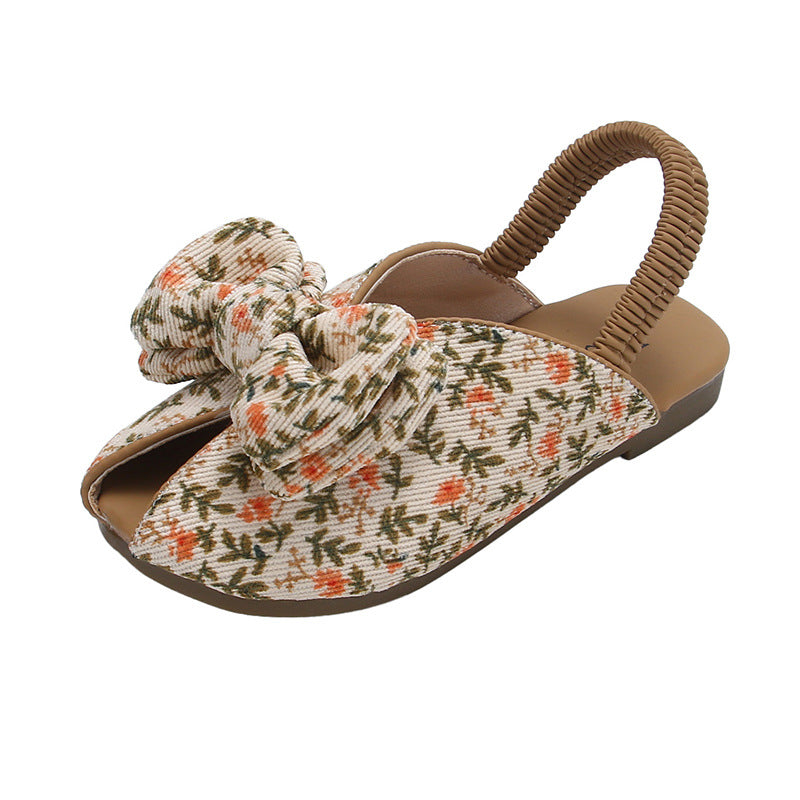 A Mori girl girl girl sandals new leopard print bow - Mixbatch