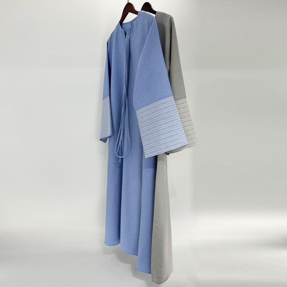 Hot-selling new Middle Eastern Muslim clothing elegant embroidered dress Dubai robe - Mixbatch