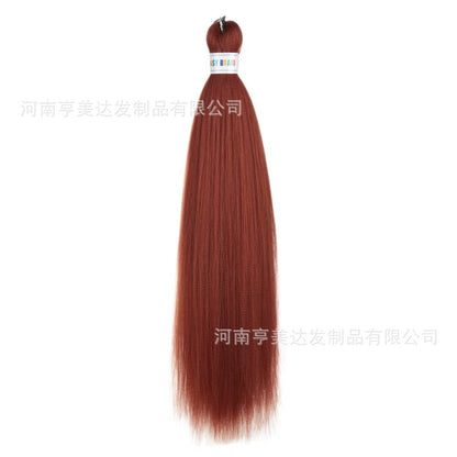 A EZ Color 26inch Women Chemical Fiber Long Straight Hair Large Easy Braided Hair Low Temperature Silk Long Straight Hair Wig - Mixbatch