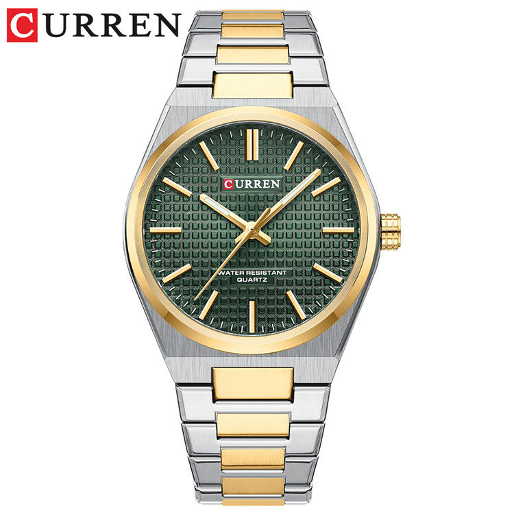 A 8439 Steel Strap Watch Simple Calendar Large Dial Business Watch Waterproof Boys Fashion