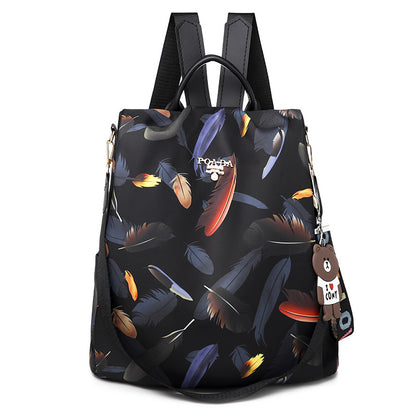 A Korean version of fashionable versatile Oxford cloth anti-theft backpack women's bag free pendant - Mixbatch