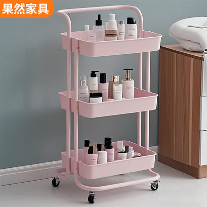 عربة، سلة، رف، مستحضرات تجميل، أغراض متنوعة، رف تخزين وجبات خفيفة، رف متحرك 