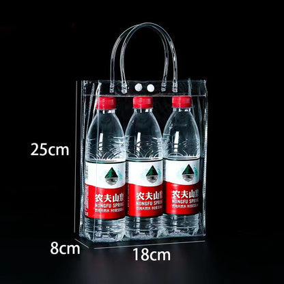 A Spot plastic pvc tote bag, transparent gift packaging bag, milk tea with hand gift, hi candy, portable pvc packaging bag