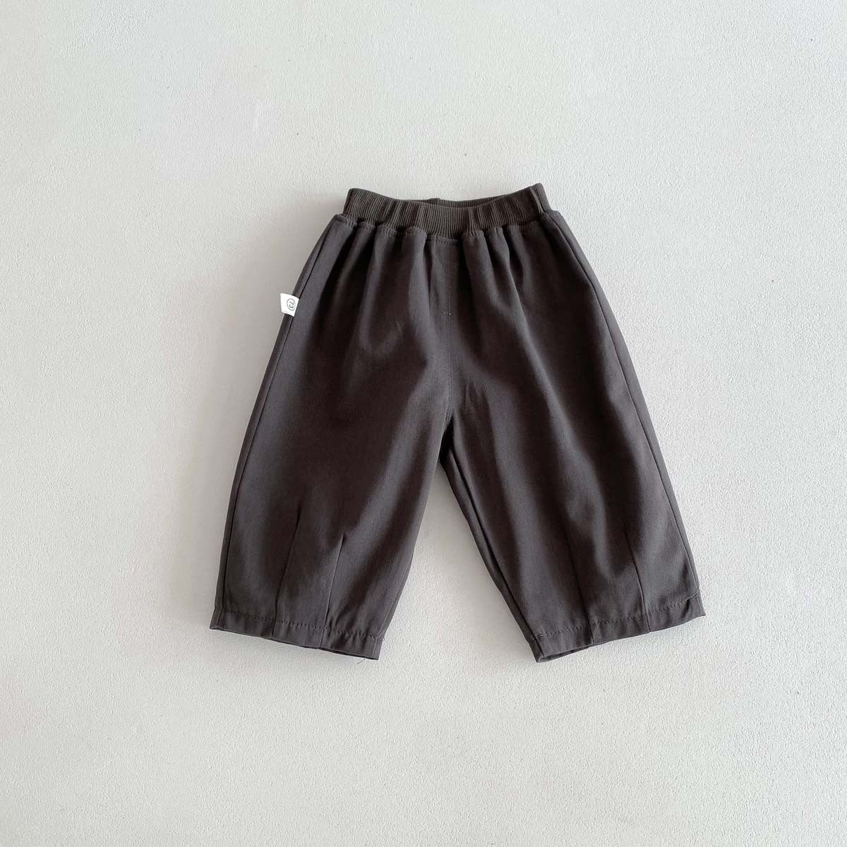 A Children's Spring/Summer Solid Color Casual Pants Baby Woven Cotton Wide Leg Pants for Boys and Girls Korean Edition Outgoing Pants with Open Crotch - Mixbatch