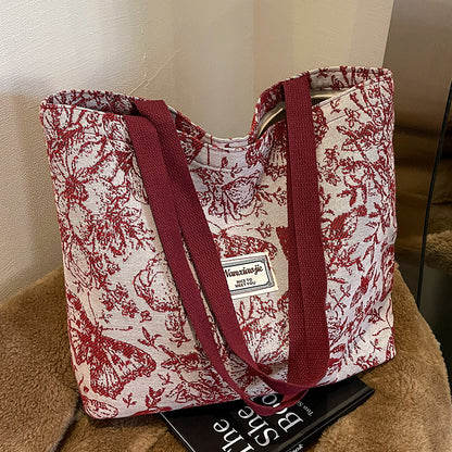 A new canvas bag women's ins versatile shopping commuter tote bag women's bag