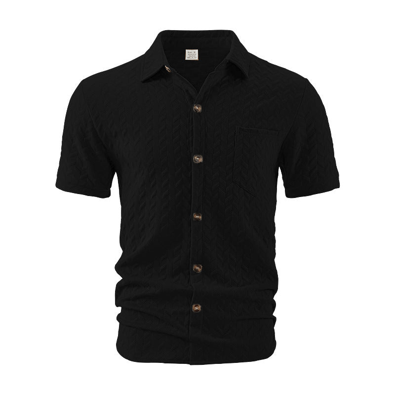 A Men's Solid Color Short Sleeve Shirt