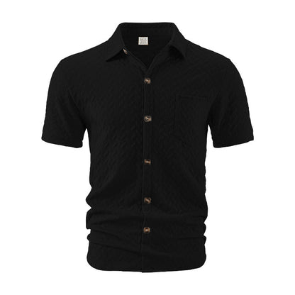 A Men's Solid Color Short Sleeve Shirt