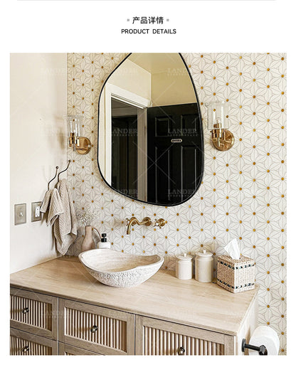 A marble mosaic wall tile