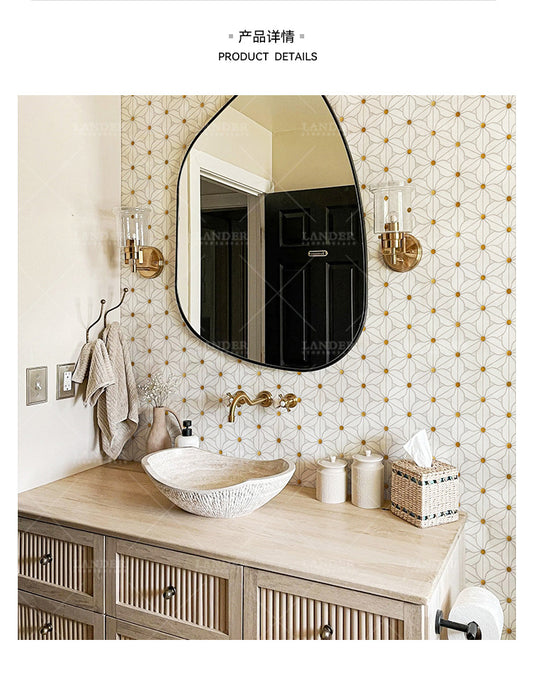 A marble mosaic wall tile