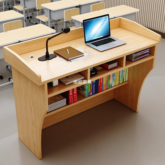 A Classroom podium lectern, and desk