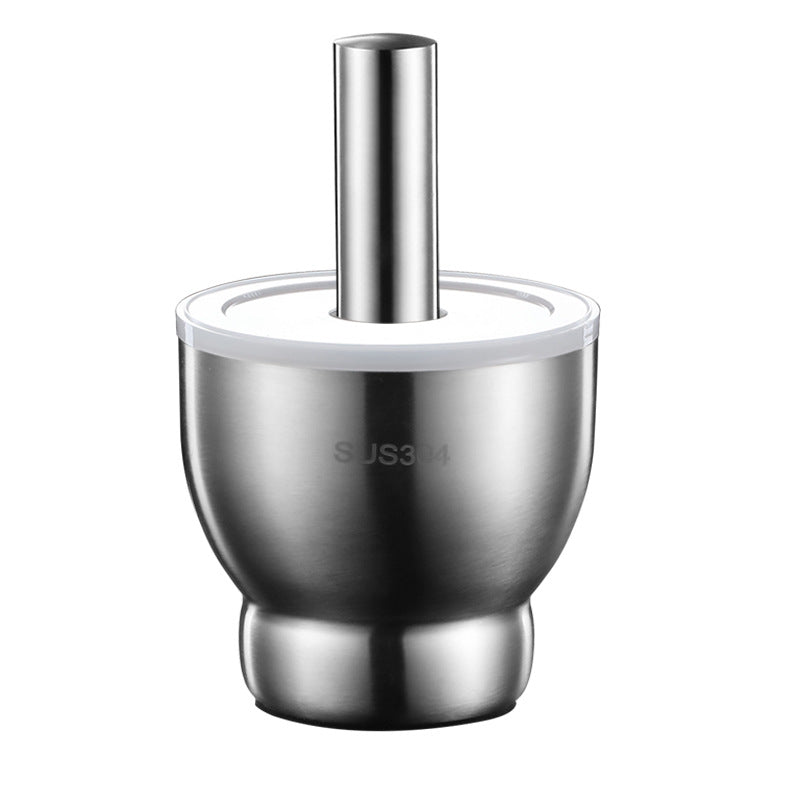 وعاء هرس الثوم اليدوي المصنوع من الفولاذ المقاوم للصدأ 304، مناسب للاستخدام المنزلي. 