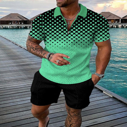 A short-sleeved shorts set