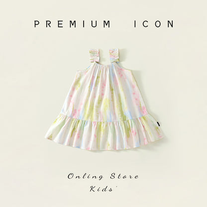 A girls summer cotton suspender skirt - Mixbatch