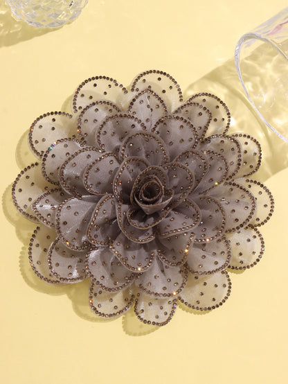 A new 14cm flower rhinestone patch creative clothing brooch decorative flower set with diamond flower clothing accessories - Mixbatch