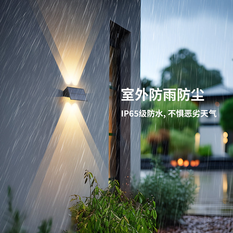 A Super bright solar outdoor wall light Balcony layout Wall washer light Garden decoration Wall waterproof atmosphere Garden light
