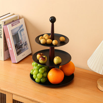 A Nordic light luxury ins multi-layer stainless steel fruit plate