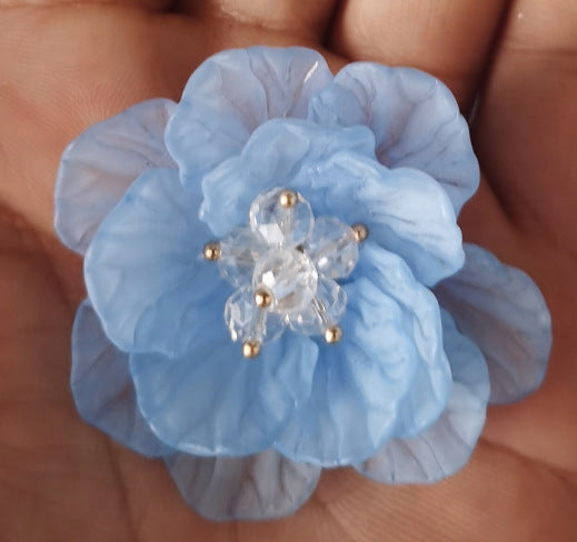 A Double flower, headgear, hairpin, acrylic dyed matte multi-petaled flower S066 hand-sewn flower, jewelry accessories - Mixbatch