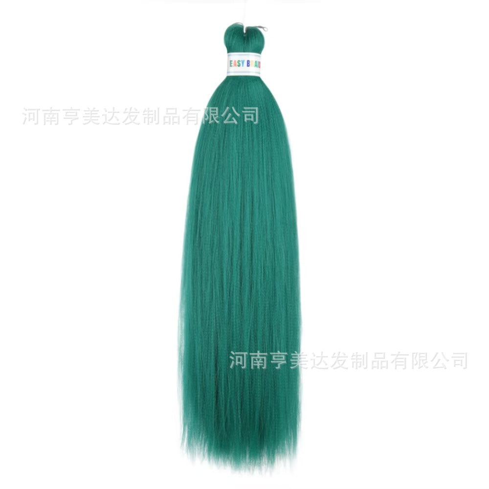 A EZ Color 26inch Women Chemical Fiber Long Straight Hair Large Easy Braided Hair Low Temperature Silk Long Straight Hair Wig