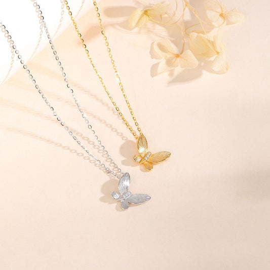 A S925 Sterling Silver Butterfly Necklace