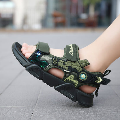 A new summer children's soft-soled beach shoes camouflage shoes boys' shoes army green casual children's sandals - Mixbatch