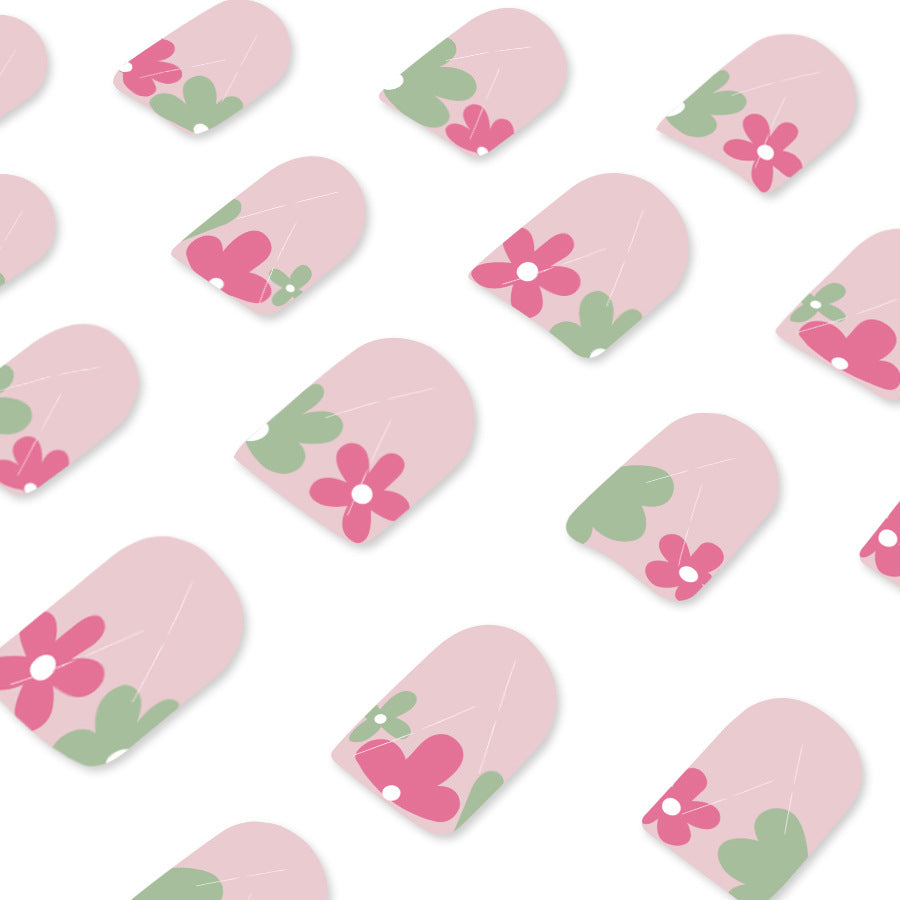 A short glossy square armor, European, American cross-border foreign trade fashion, fresh spring cute little flower detachable wearing armor 24 pieces - Mixbatch