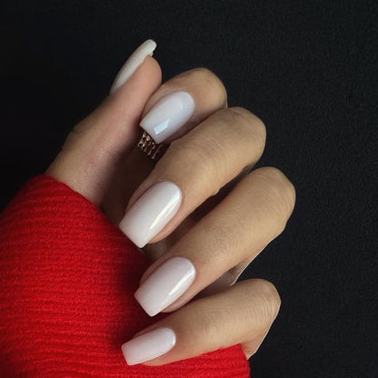 A Cross-border Wearable Women's Nail Art Wholesale Simple Medium and Long Square Solid Color Nail Art Patch Wearing Nail Wholesale - Mixbatch