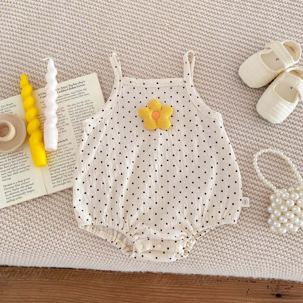 Summer Korean version baby camisole jumpsuit for boys and girls, cartoon sleeveless vest, crawling suit for newborns, thin fitting jumpsuit - Mixbatch