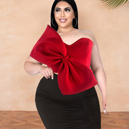 A sexy tube top halter bow