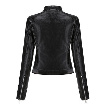 A women's leather jacket