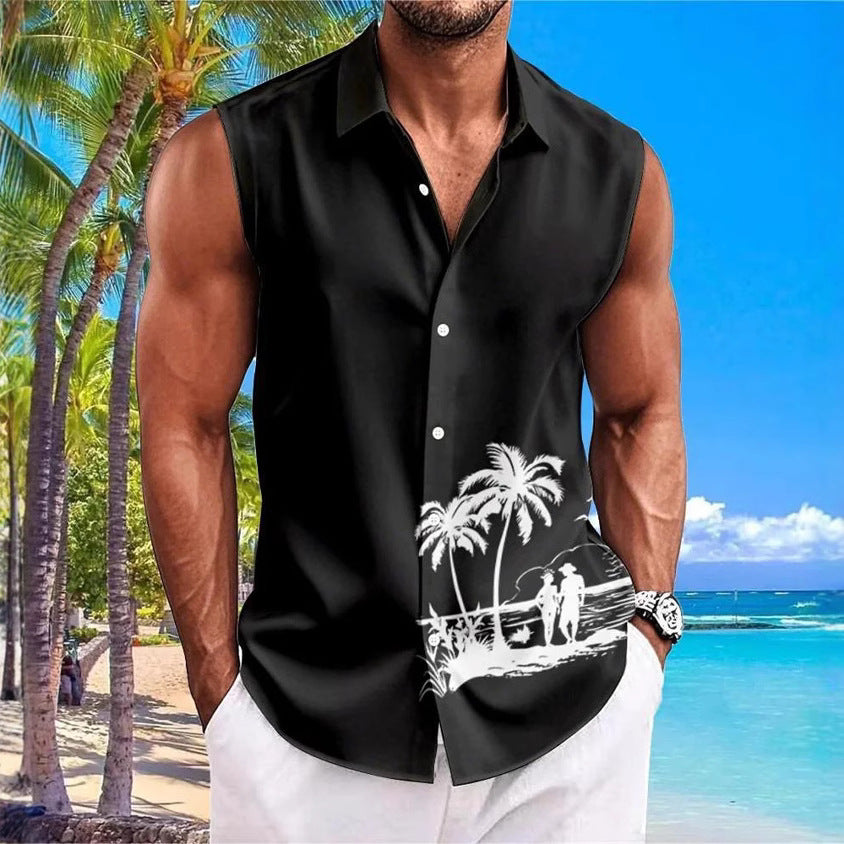 A Shirt Men's Sleeveless Lapel