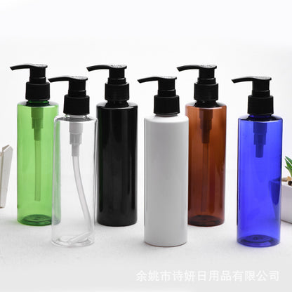 A 200ml flat shoulder bottle 24 mouths with L09 all-plastic pump head, shampoo conditioner empty bottle - Mixbatch
