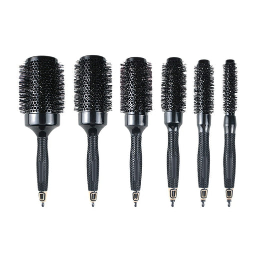 A Non-slip Rubber Handle Ceramic Curling Comb