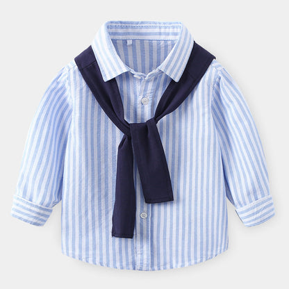 A new simple spring and autumn fashion casual boys long-sleeved shirt - Mixbatch