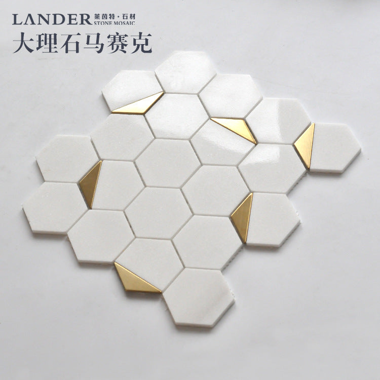 A metal stone mosaic wall tile