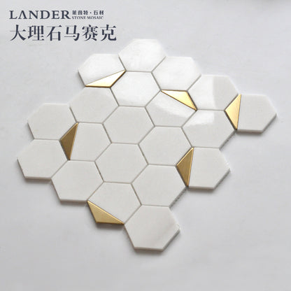 A metal stone mosaic wall tile