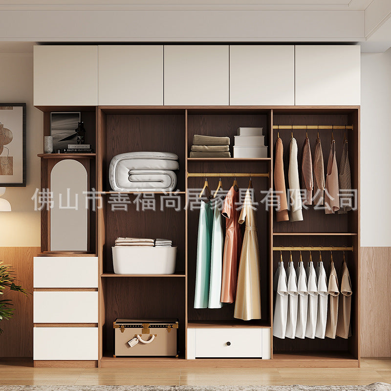 A European pine board wardrobe with melamine finish