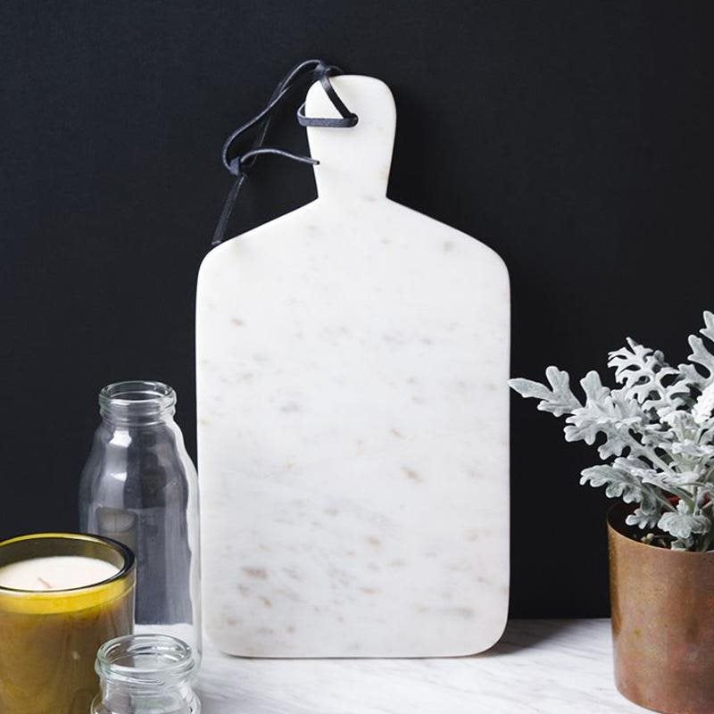 A Marble cutting board Chopping board Fruit plate Household cutting board Household panel Bread board Anti-mildew Dessert Pastry White