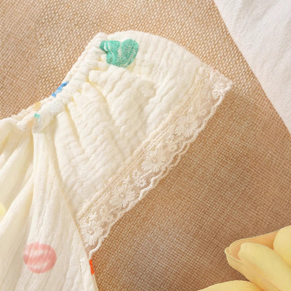 A baby girl clothes summer fart coat flower strap crawl baby girl clothes baby onesie newborn clothes