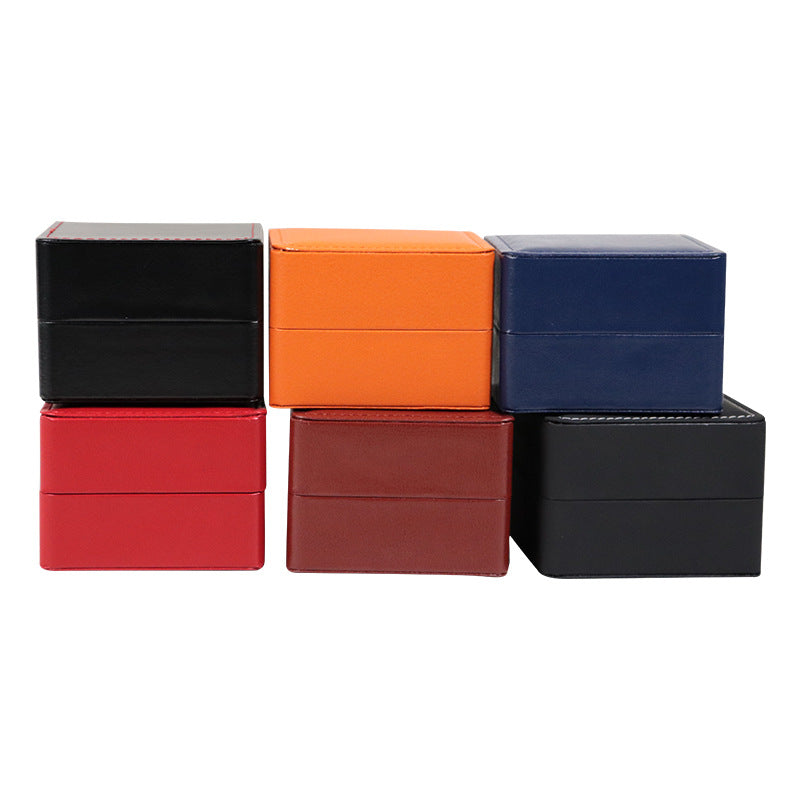 A Spot rounded corner flip pu leather watch box, jewelry packaging box, bracelet box, watch jewelry storage box, jewelry box. - Mixbatch