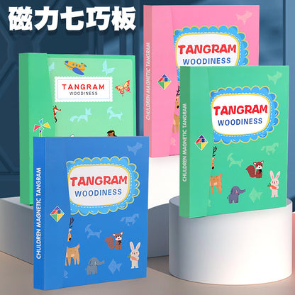 A magnetic tangram teaching aid