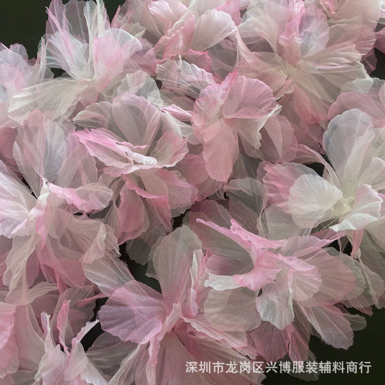 A 14cm three-dimensional organza lace DIY gradual change handmade flower clothing accessories decorative flower ballet doll dance dress - Mixbatch